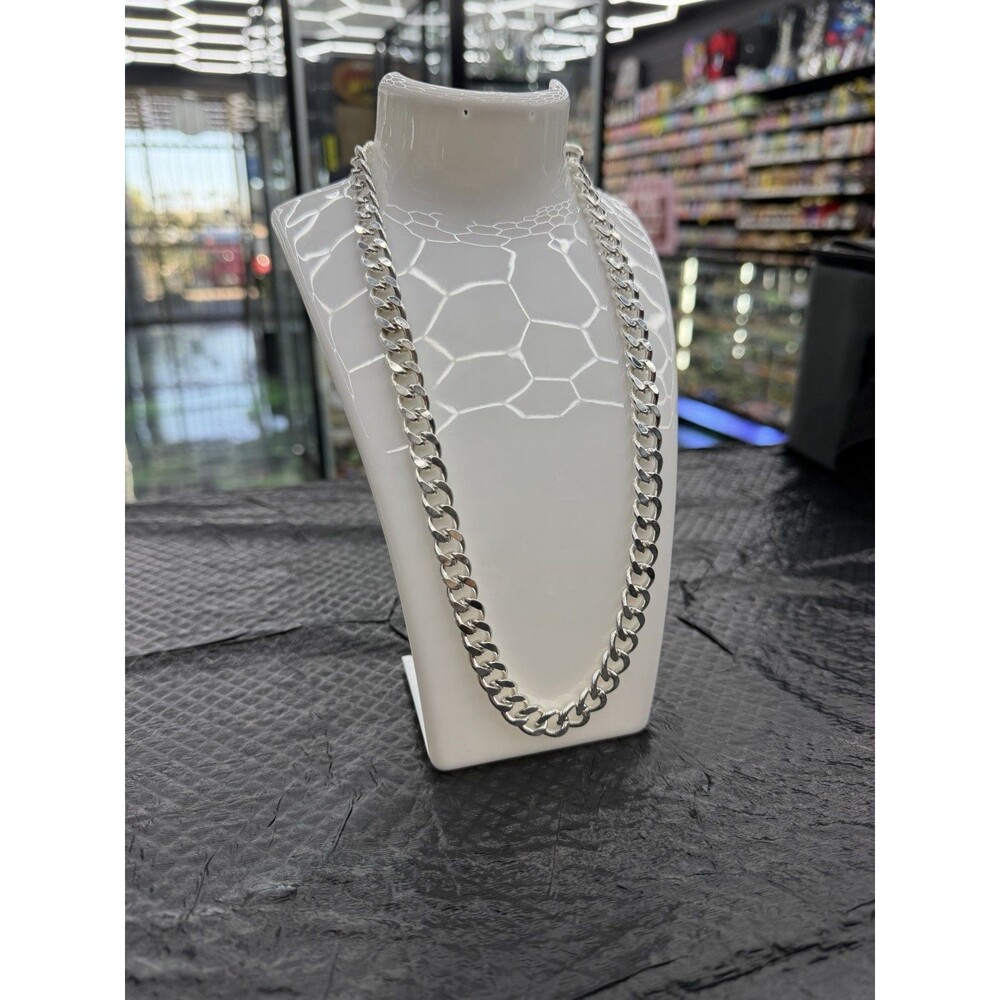 Cuban Style 925 Silver Signed Chain 20” 10mm 70 Grams